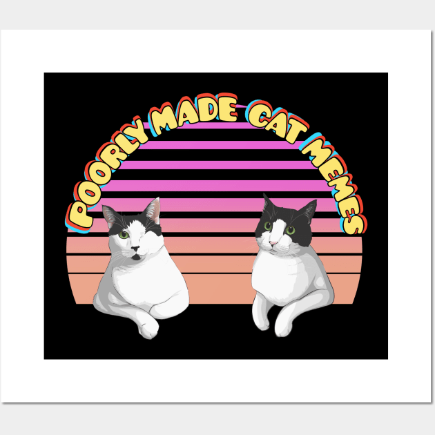 Rambo and Colonel from Poorly Made Cat Memes Wall Art by Poorly Made Cat Memes